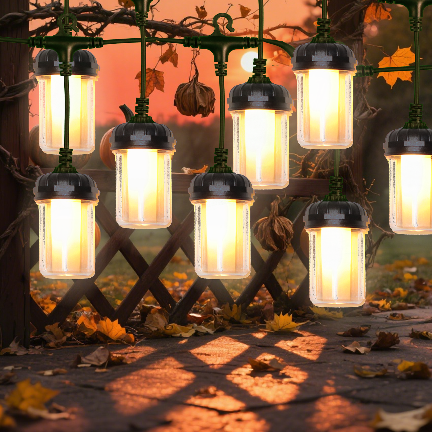 23 ft Flickering Flame LED String Lights