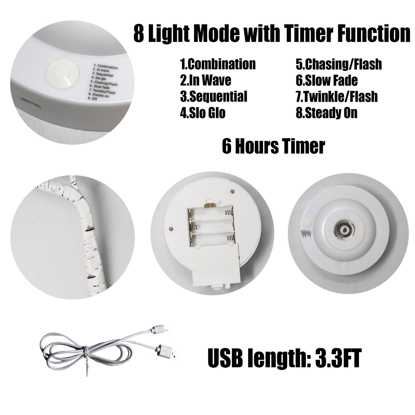 18" 108 LED Birch Tree with 8 Light Modes