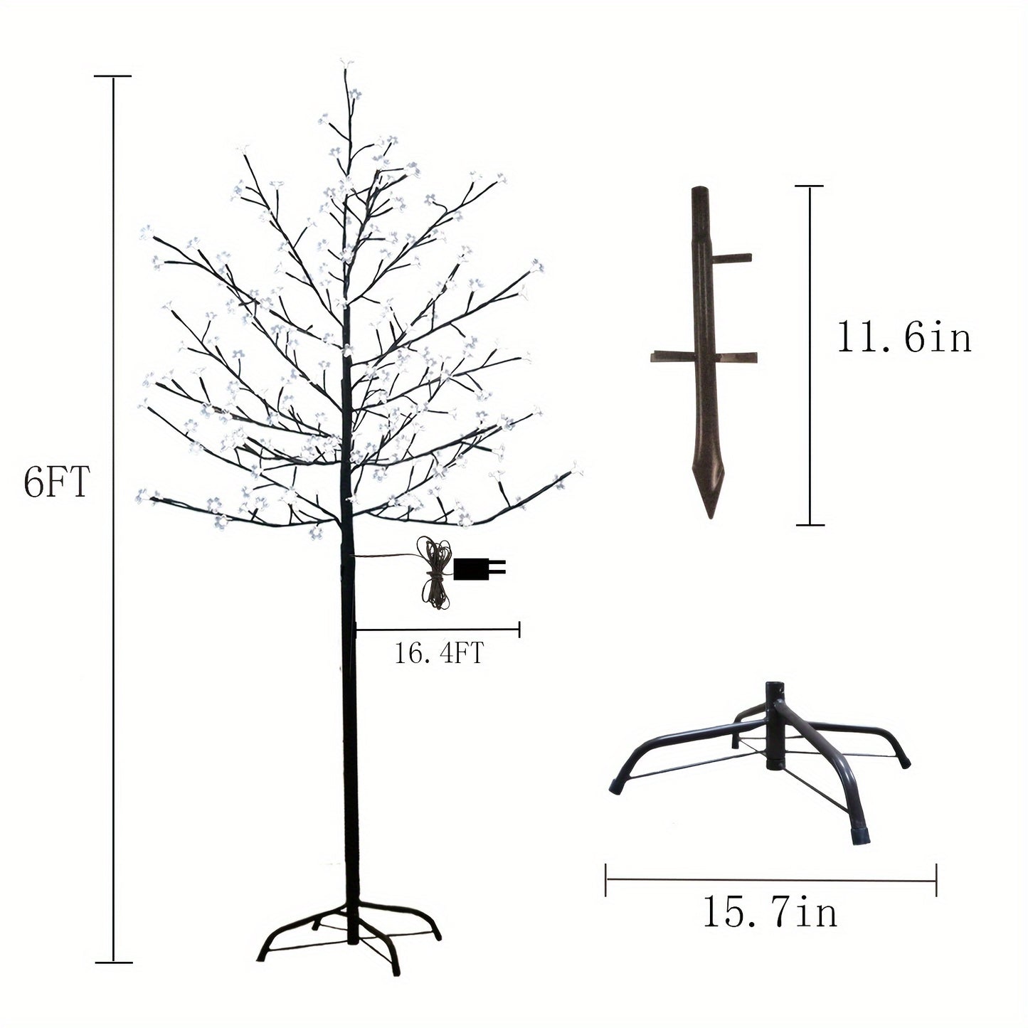 6 Ft 200 LED Purple Cherry Blossom Artificial Tree Lights