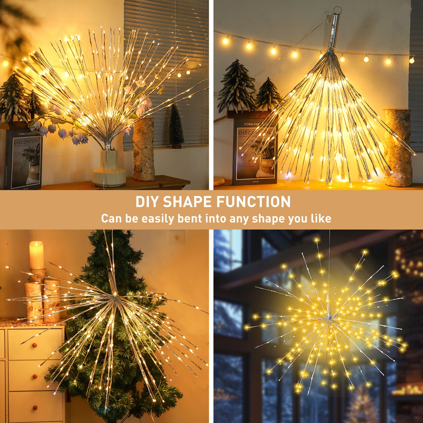 250L Warm White Exploding Star Light
