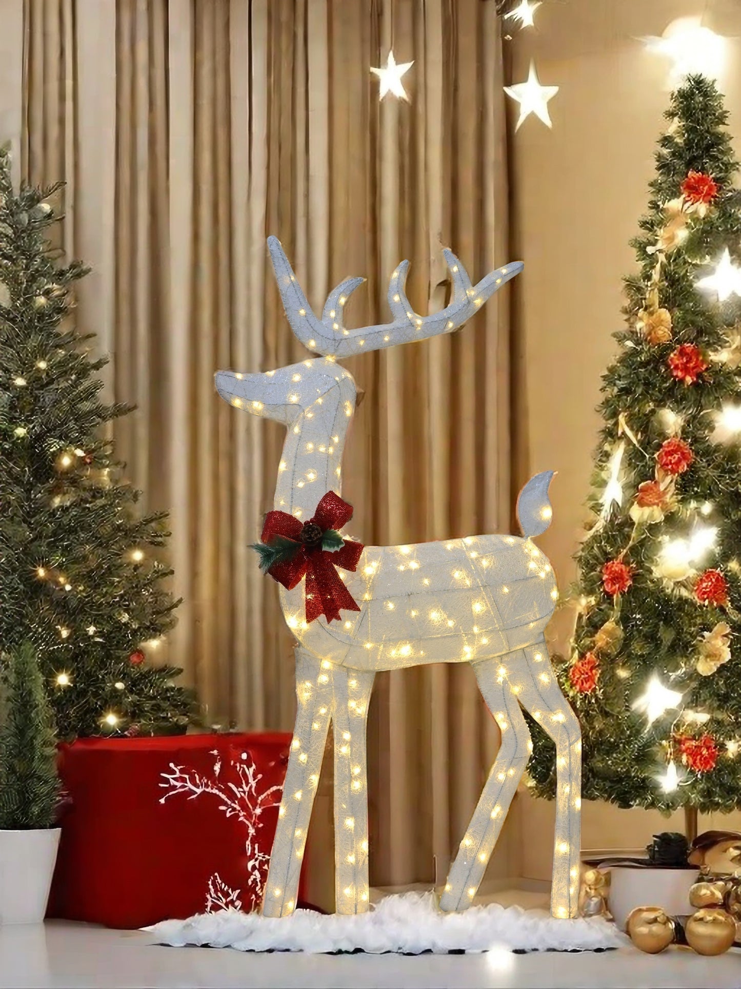 5 FT LED Reindeer Decoration with 200 Warm White Lights