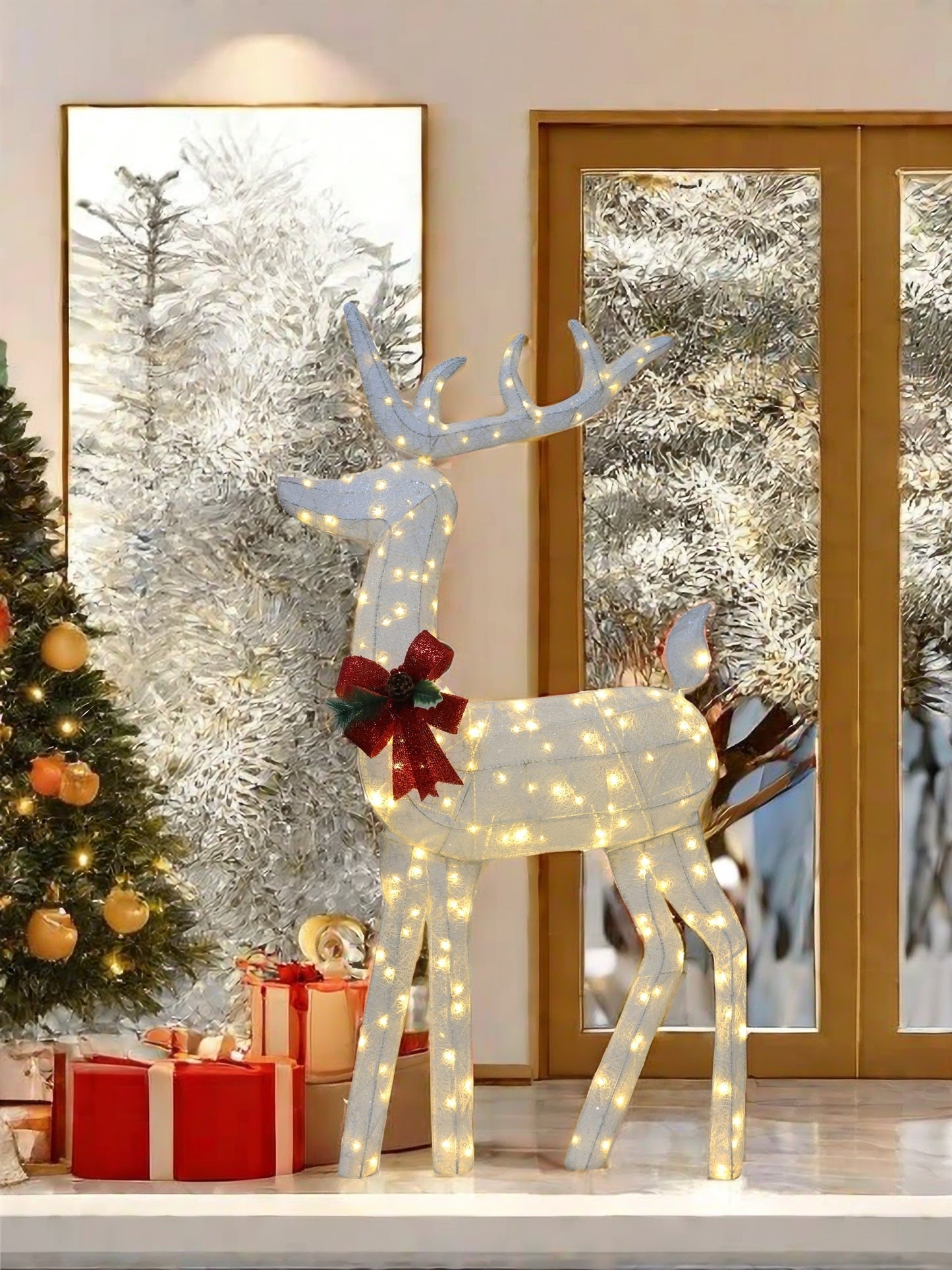5 FT LED Reindeer Decoration with 200 Warm White Lights