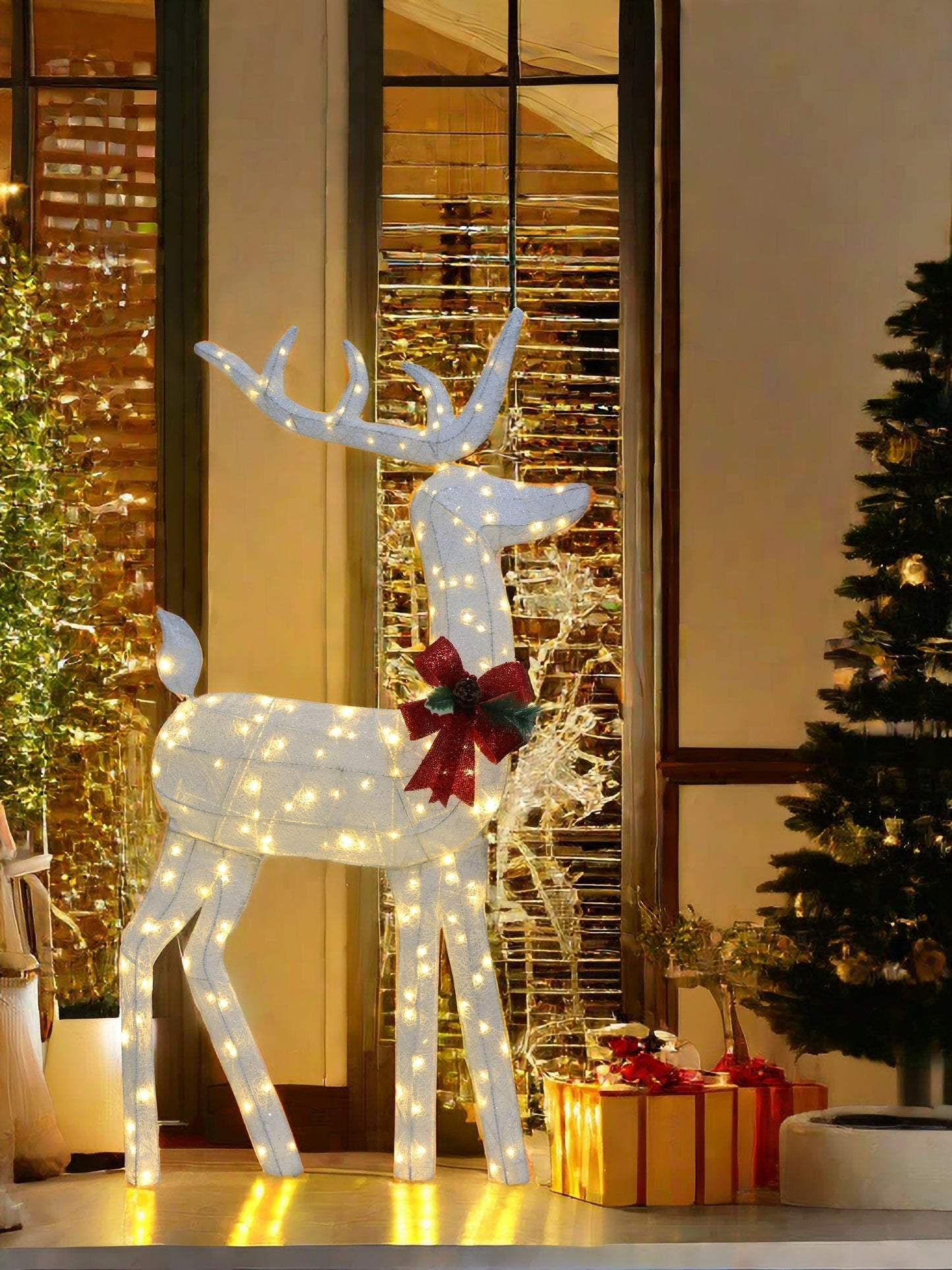 5 FT LED Reindeer Decoration with 200 Warm White Lights