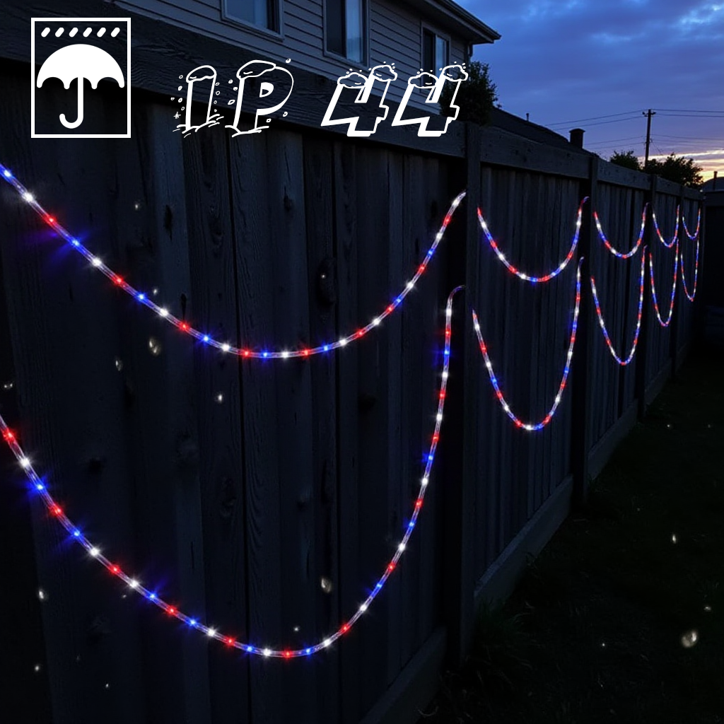 100Ft Red & Blue Rope String Lights