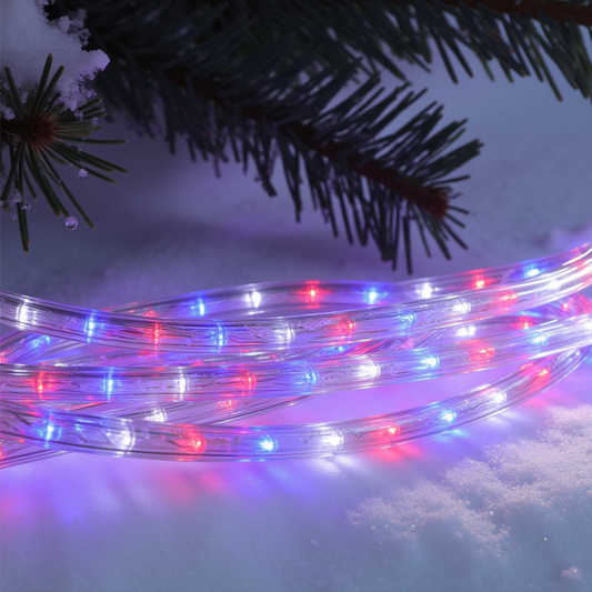 100Ft Red & Blue Rope String Lights
