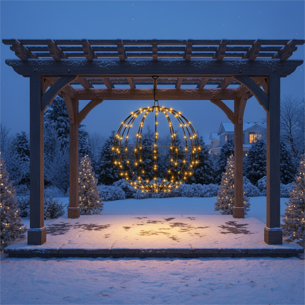 20" Black Christmas Ball Lights