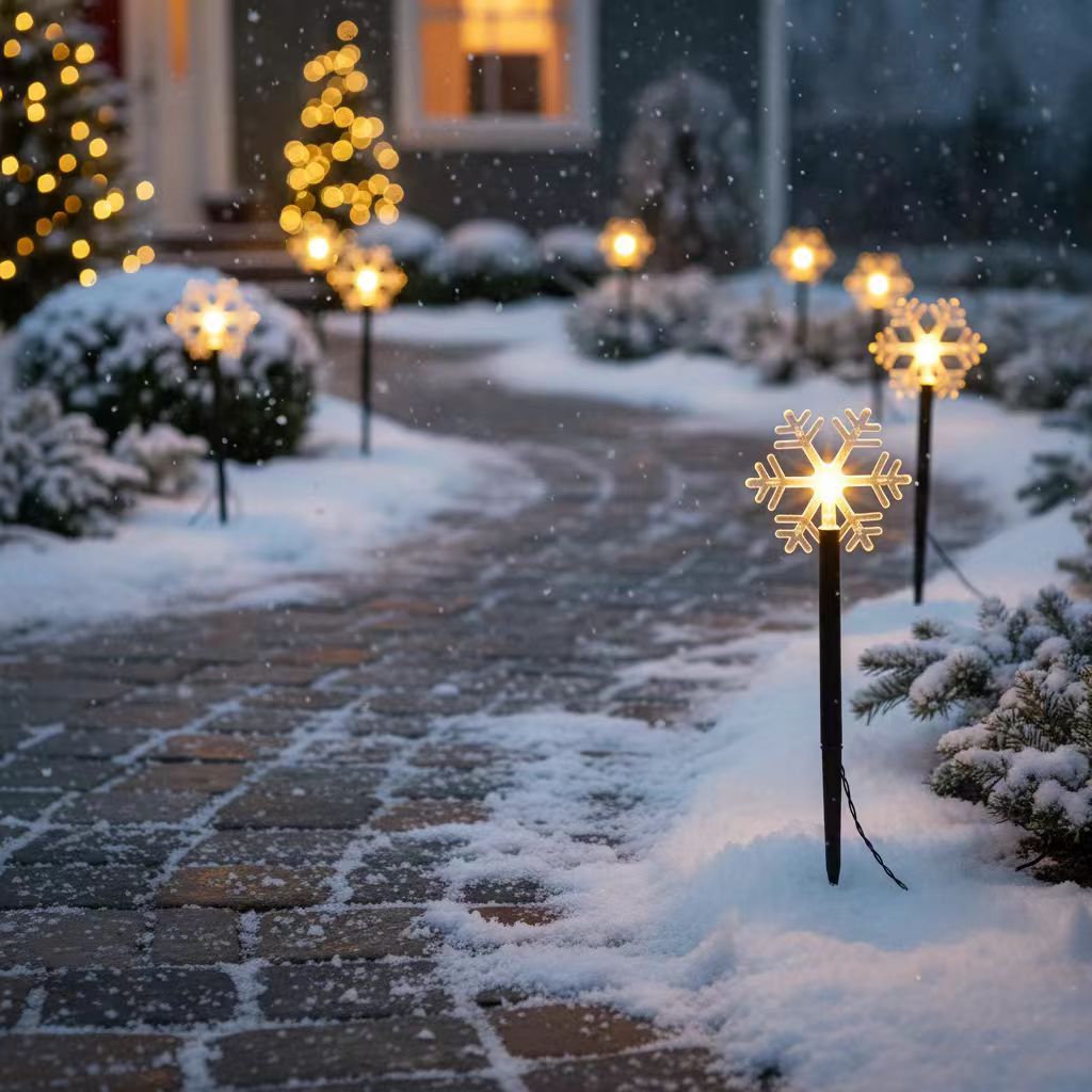 6.3FT 5 Pack Pathway Lights Snowflake Lights
