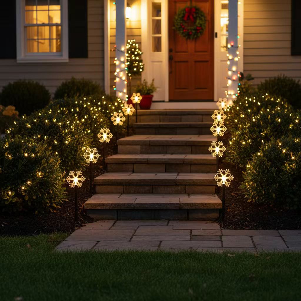 6.3FT 5 Pack Pathway Lights Snowflake Lights