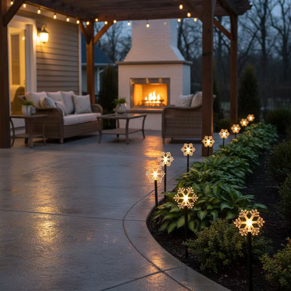 6.3FT 5 Pack Pathway Lights Snowflake Lights