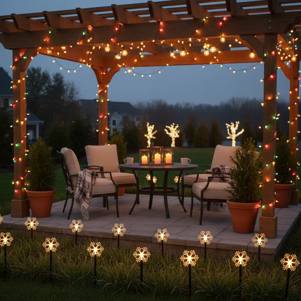 6.3FT 5 Pack Pathway Lights Snowflake Lights