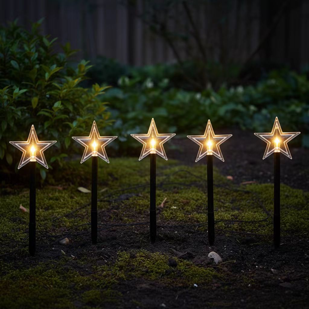6.3FT 5 Pack Pathway Lights Christmas Stars Lights