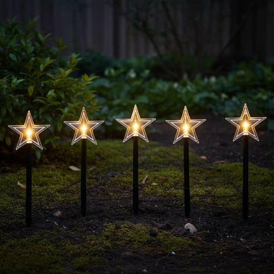 6.3FT 5 Pack Pathway Lights Christmas Stars Lights