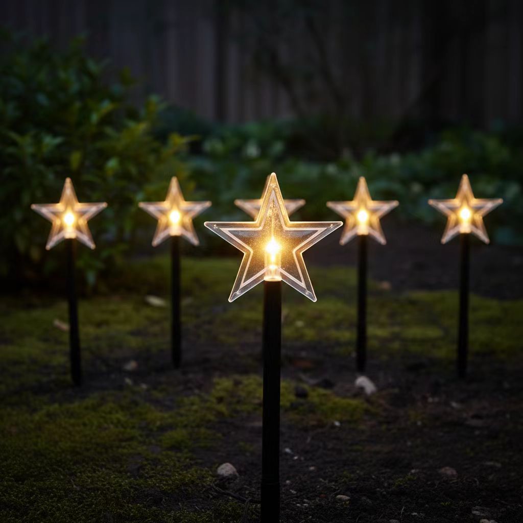 6.3FT 5 Pack Pathway Lights Christmas Stars Lights