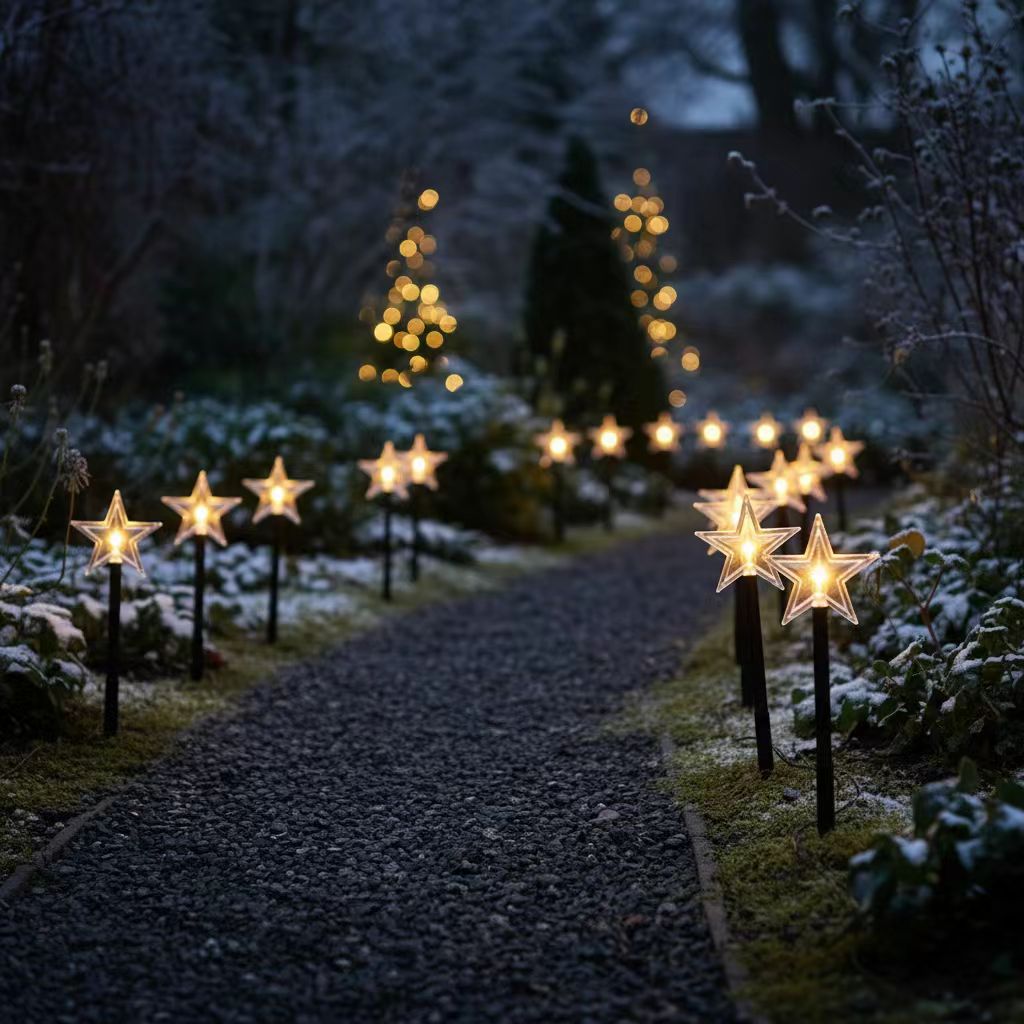 6.3FT 5 Pack Pathway Lights Christmas Stars Lights