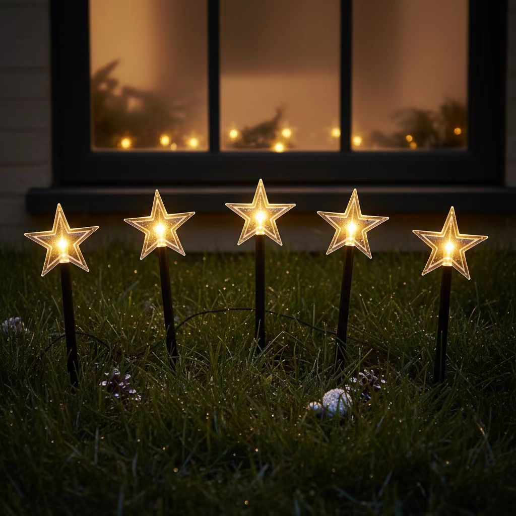 6.3FT 5 Pack Pathway Lights Christmas Stars Lights