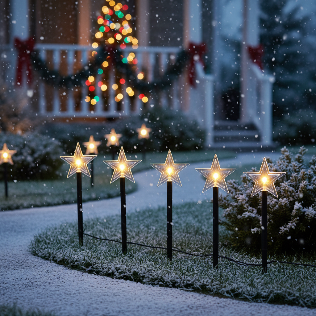 6.3FT 5 Pack Pathway Lights Christmas Stars Lights