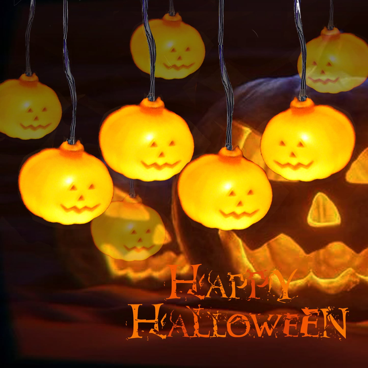 11 FT 20 LED Halloween Pumpkin String Lights