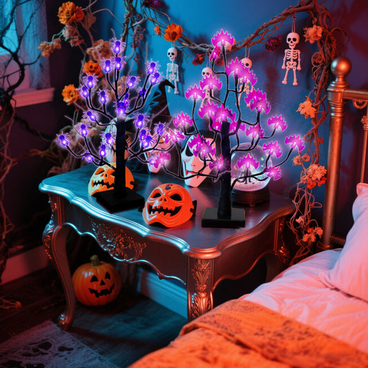 Spooky LED Bonsai Tree with Spiders & Bats