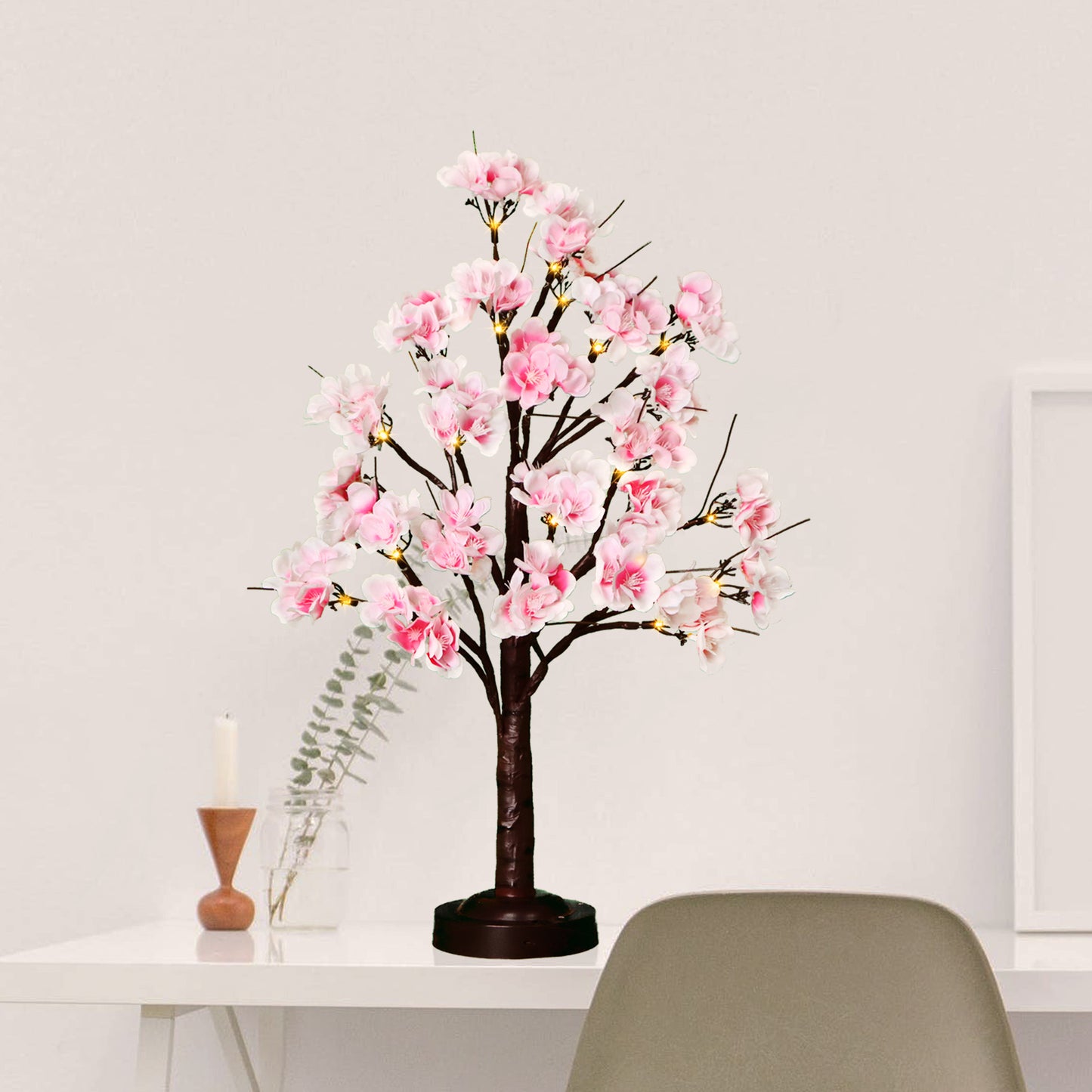 18" Pink Blossom Tree Light
