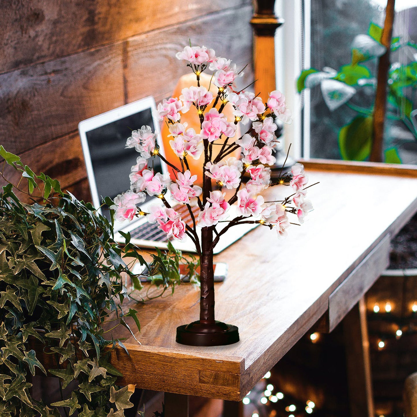 18" Pink Blossom Tree Light