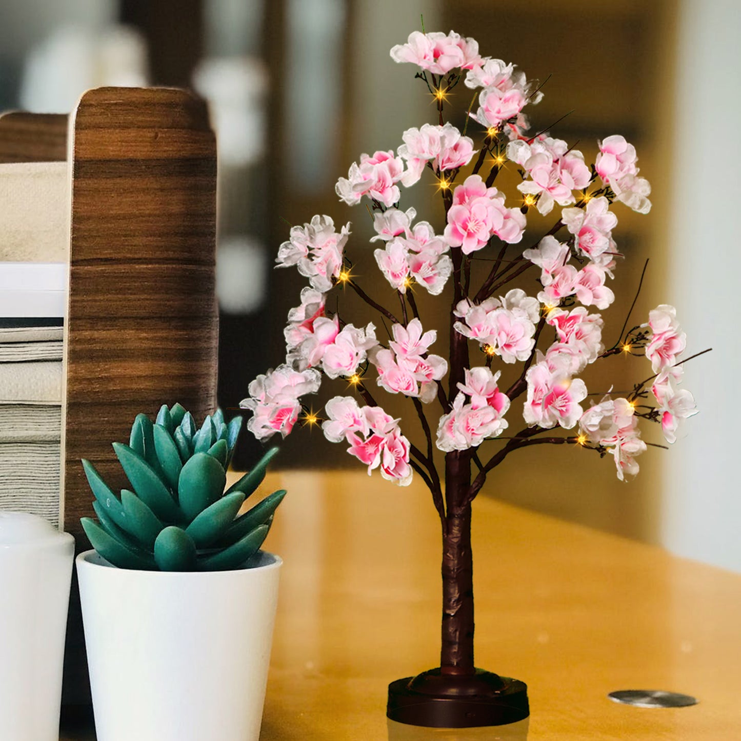 18" Pink Blossom Tree Light