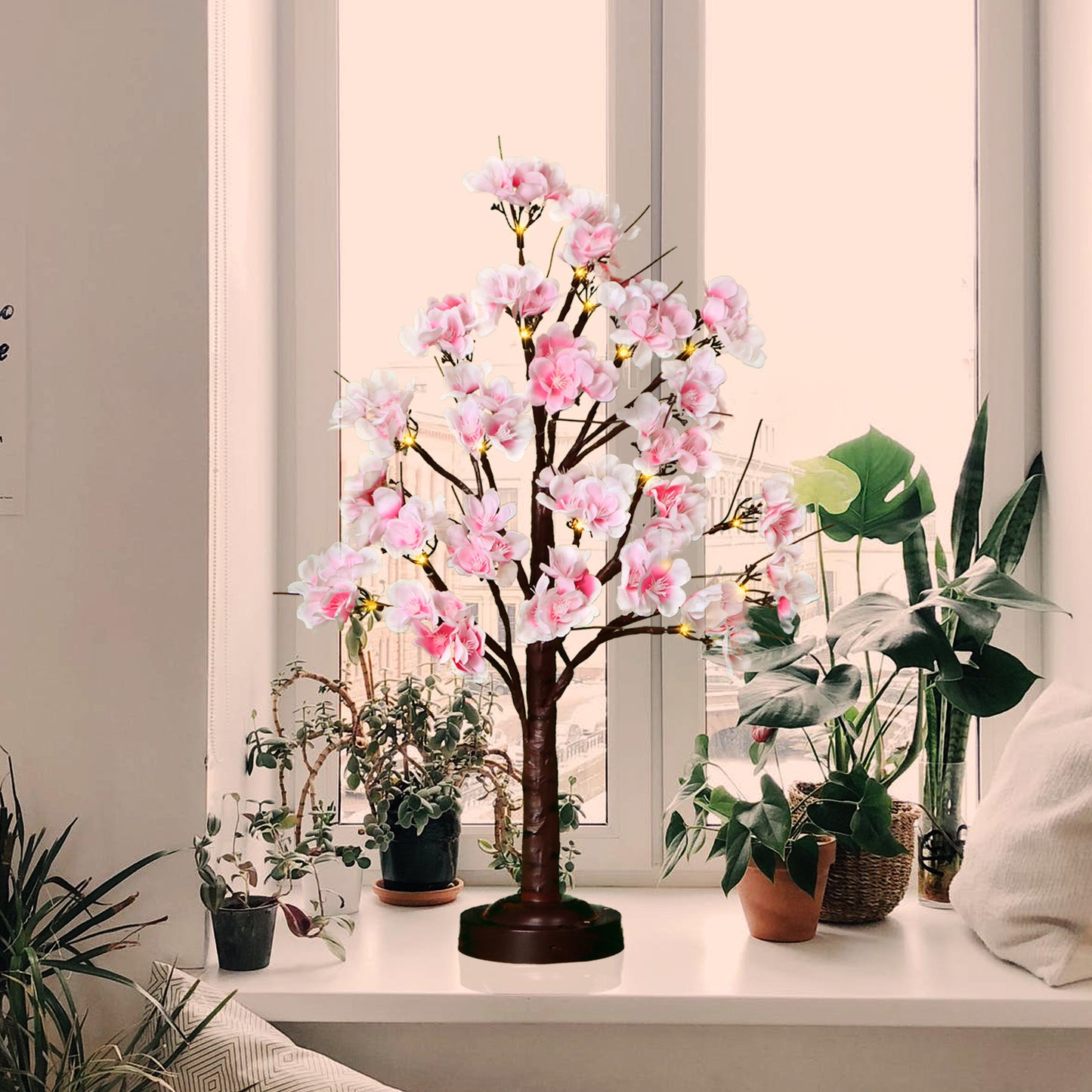18" Pink Blossom Tree Light