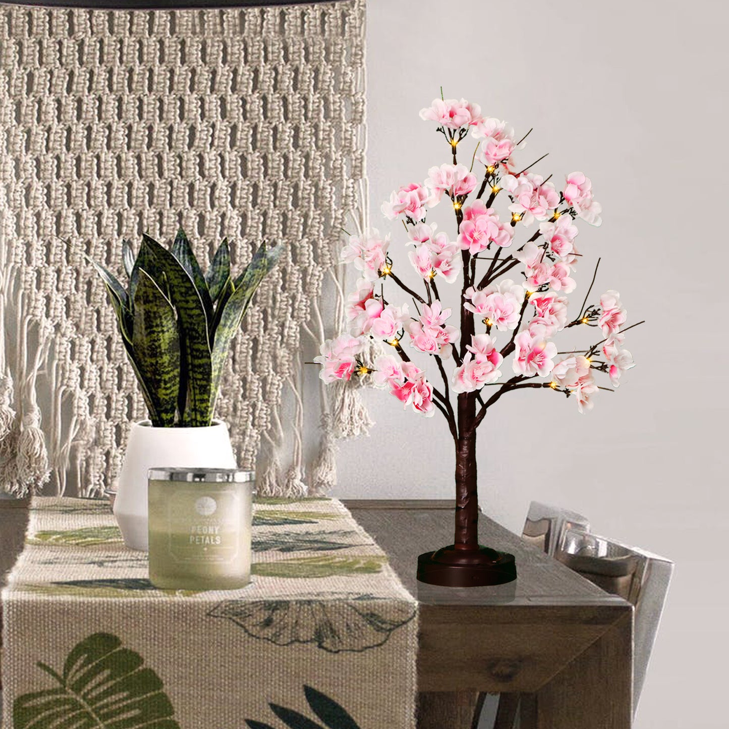 18" Pink Blossom Tree Light