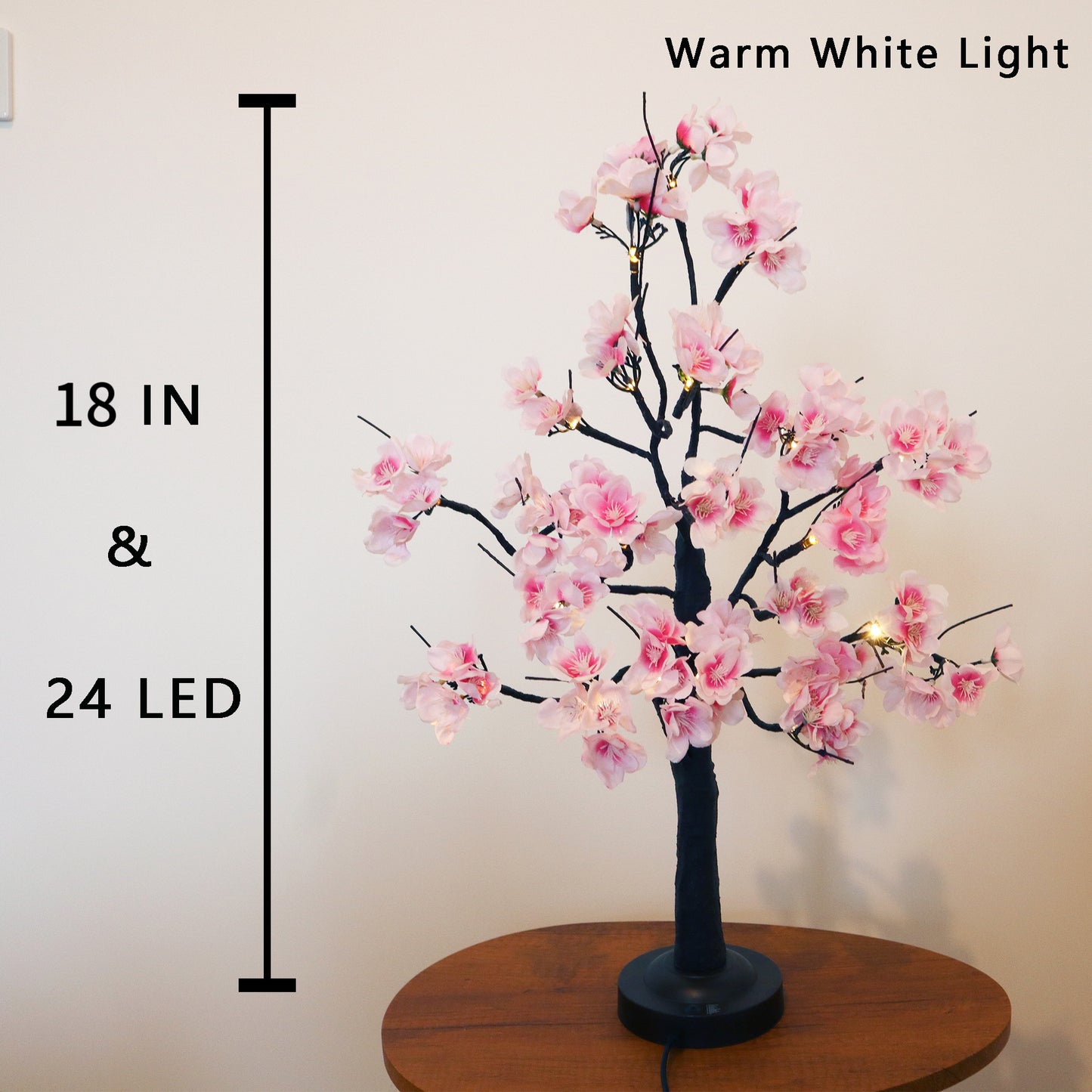 18" Pink Blossom Tree Light