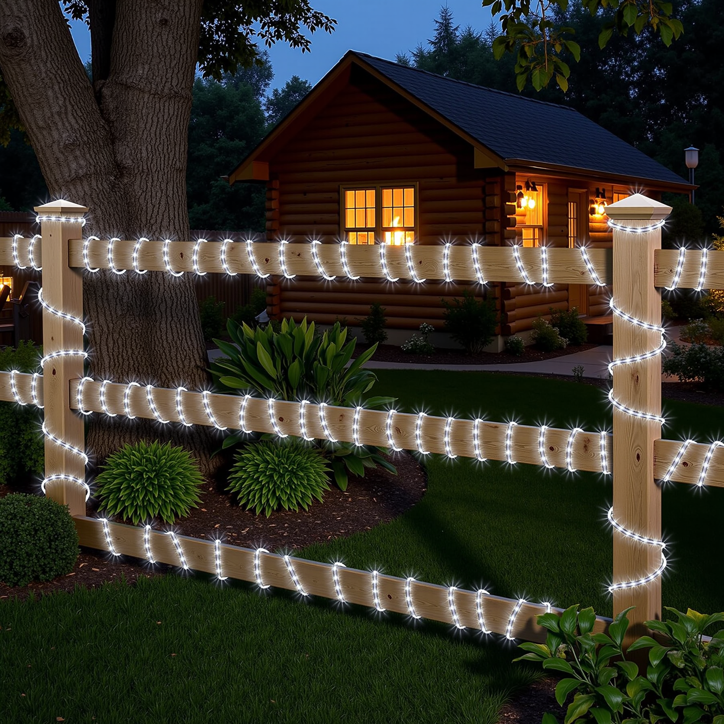 100Ft Cool White Rope String Lights