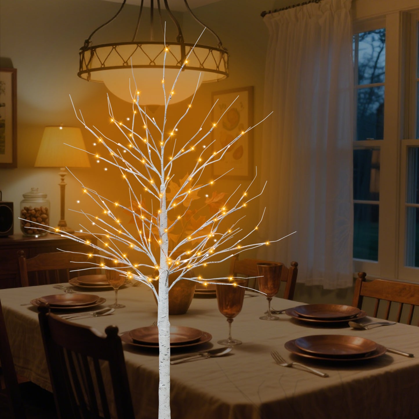 6 FT 128 LED Artificial Birch Tree Lights(Plug In)