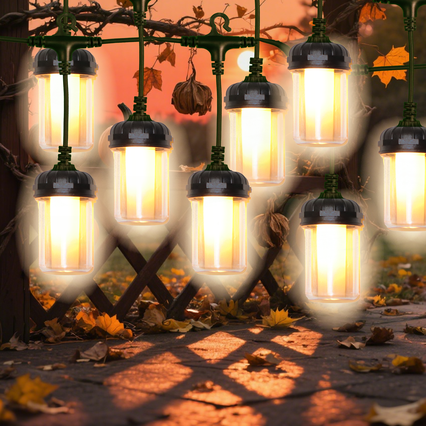 23 ft Flickering Flame LED String Lights