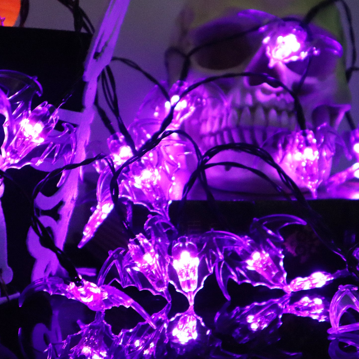 16.5 FT 30 LED Halloween Bat String Lights