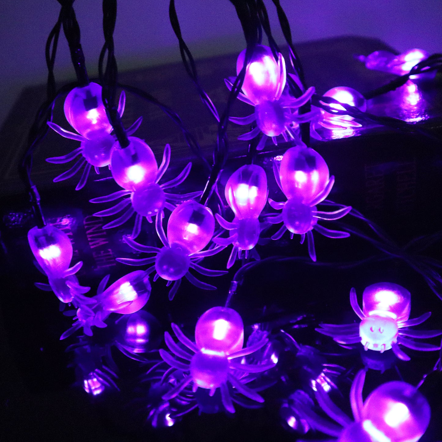 16.5 FT 30 LED Halloween Spider String Lights