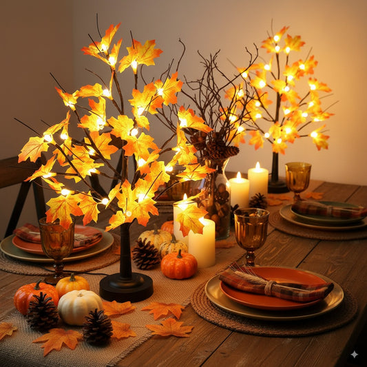 20" Lighted Fall Maple Tree for Tabletop