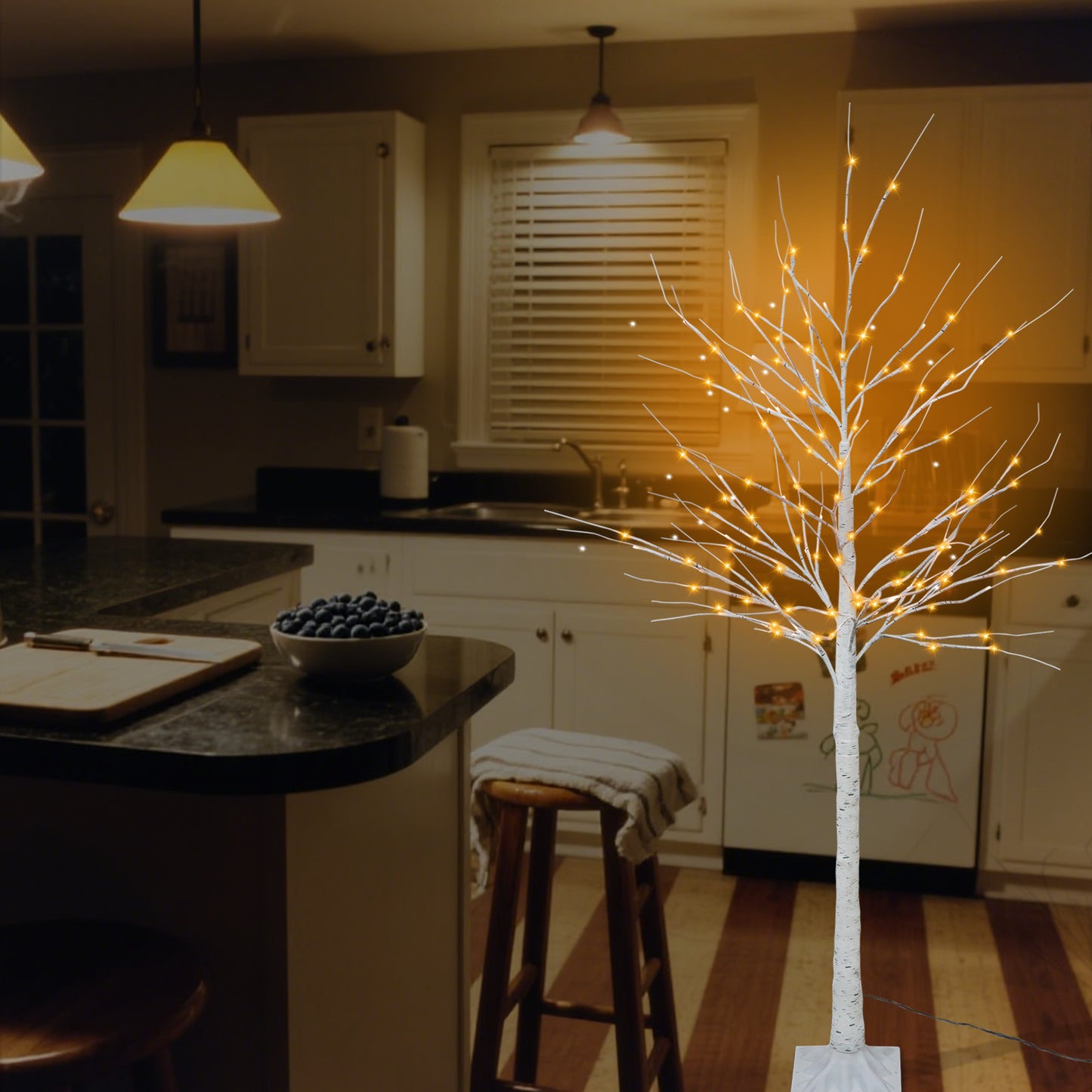 6 FT 128 LED Artificial Birch Tree Lights(Plug In)