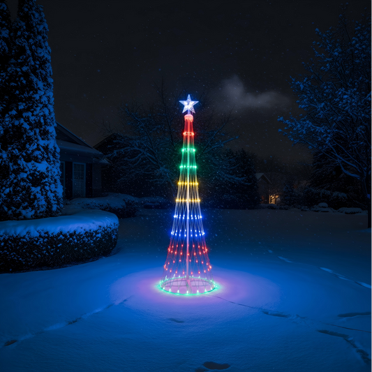 5ft Muti-Color Christmas Tree with Star Topper