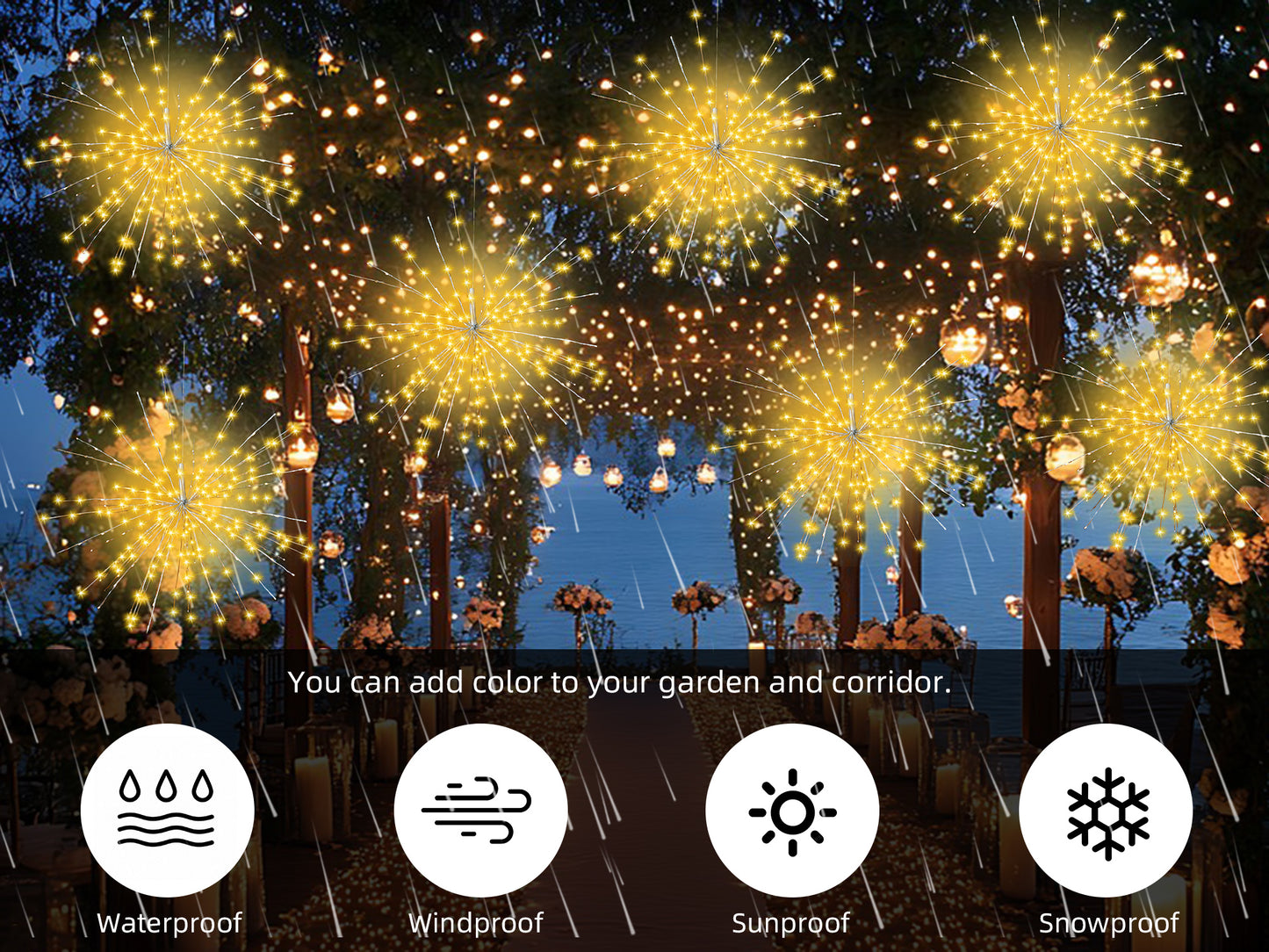 250L Warm White Exploding Star Light