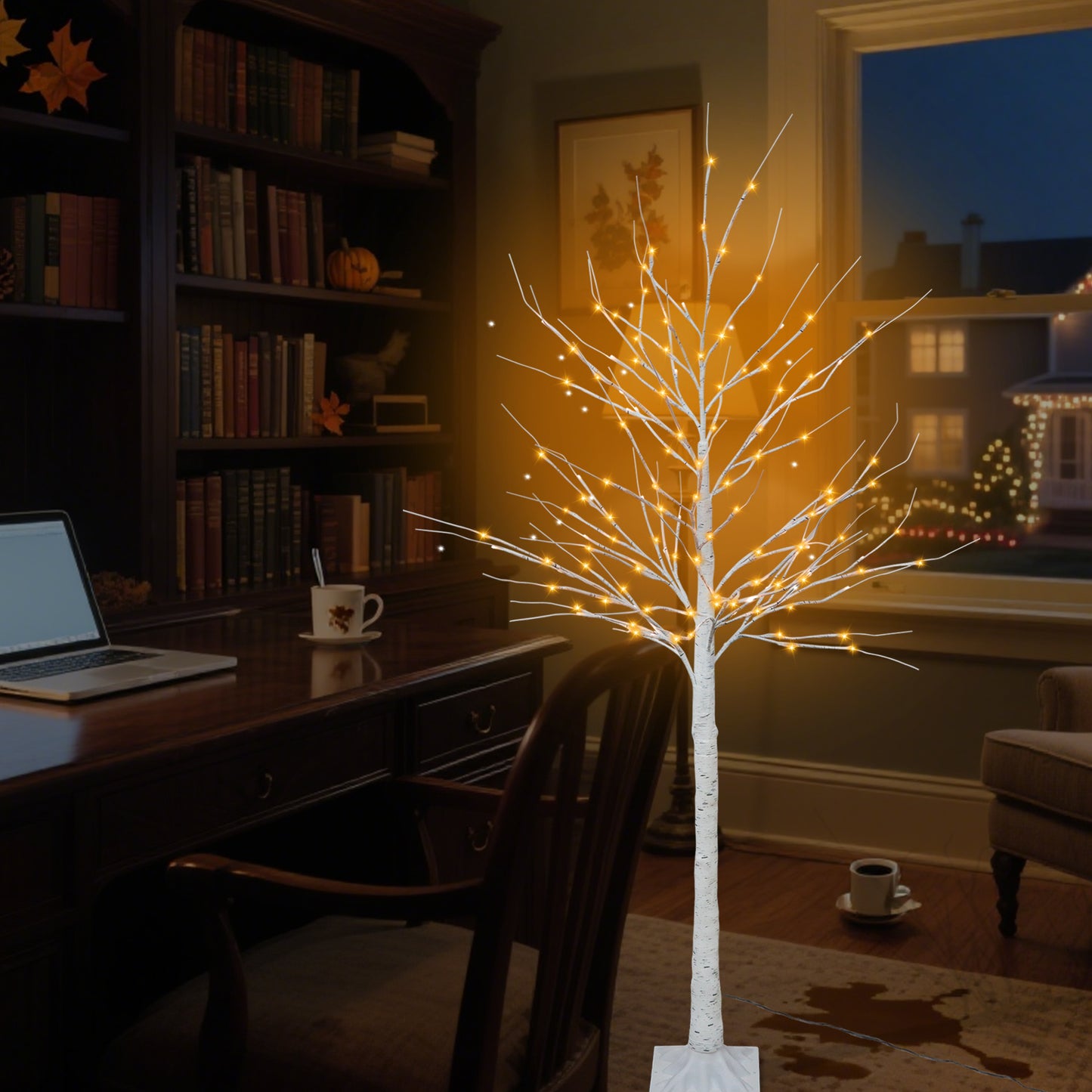 6 FT 128 LED Artificial Birch Tree Lights(Plug In)