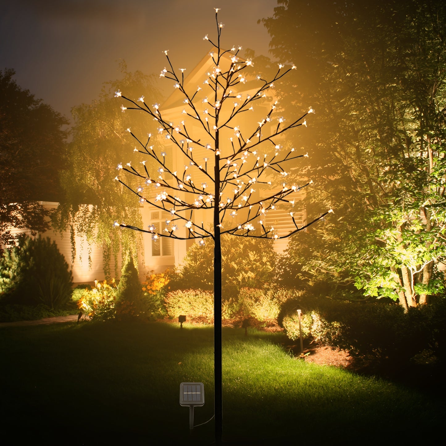 6 Ft 200 LED Warm White Cherry Blossom Artificial Tree Lights