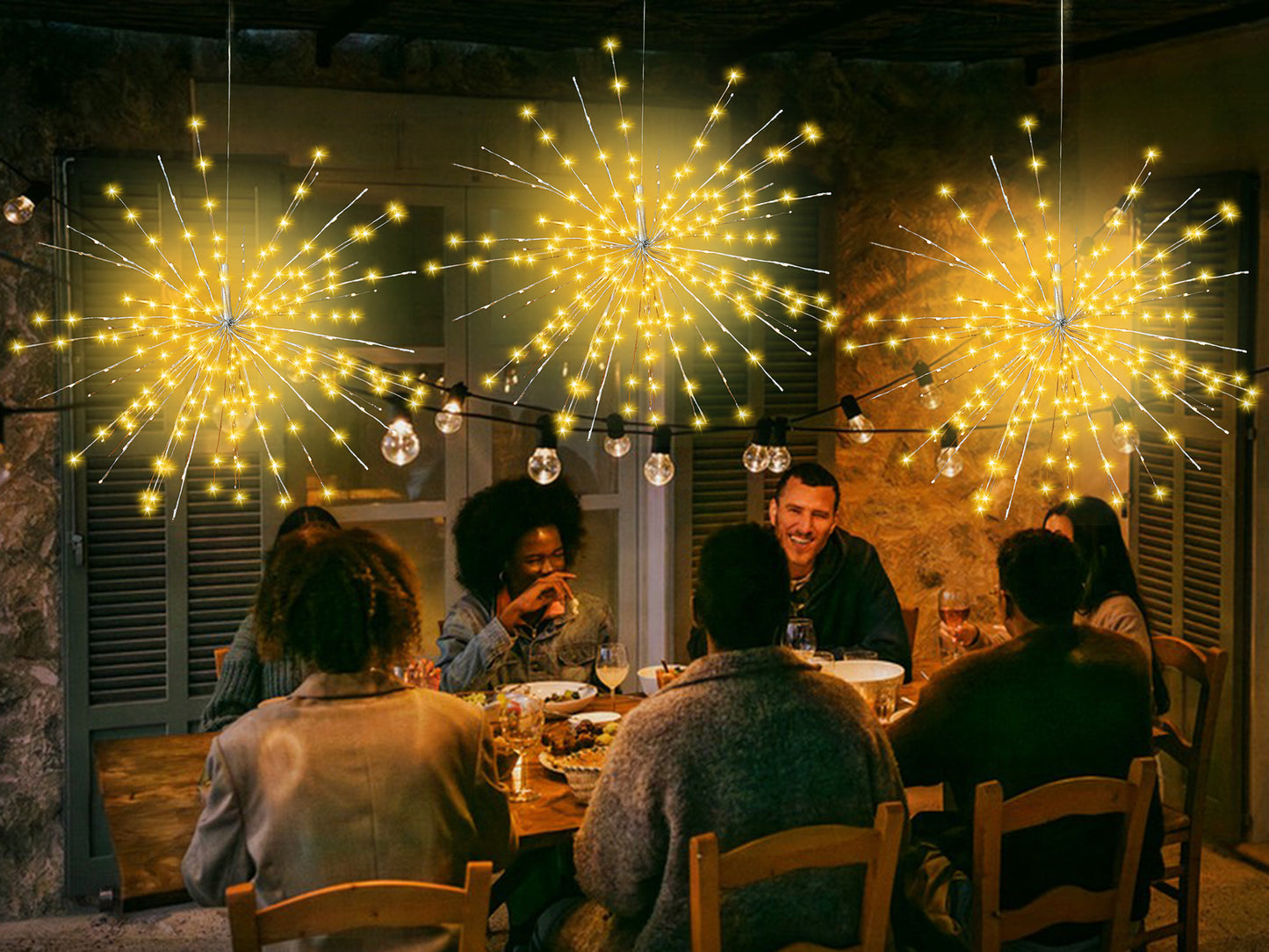 250L Warm White Exploding Star Light