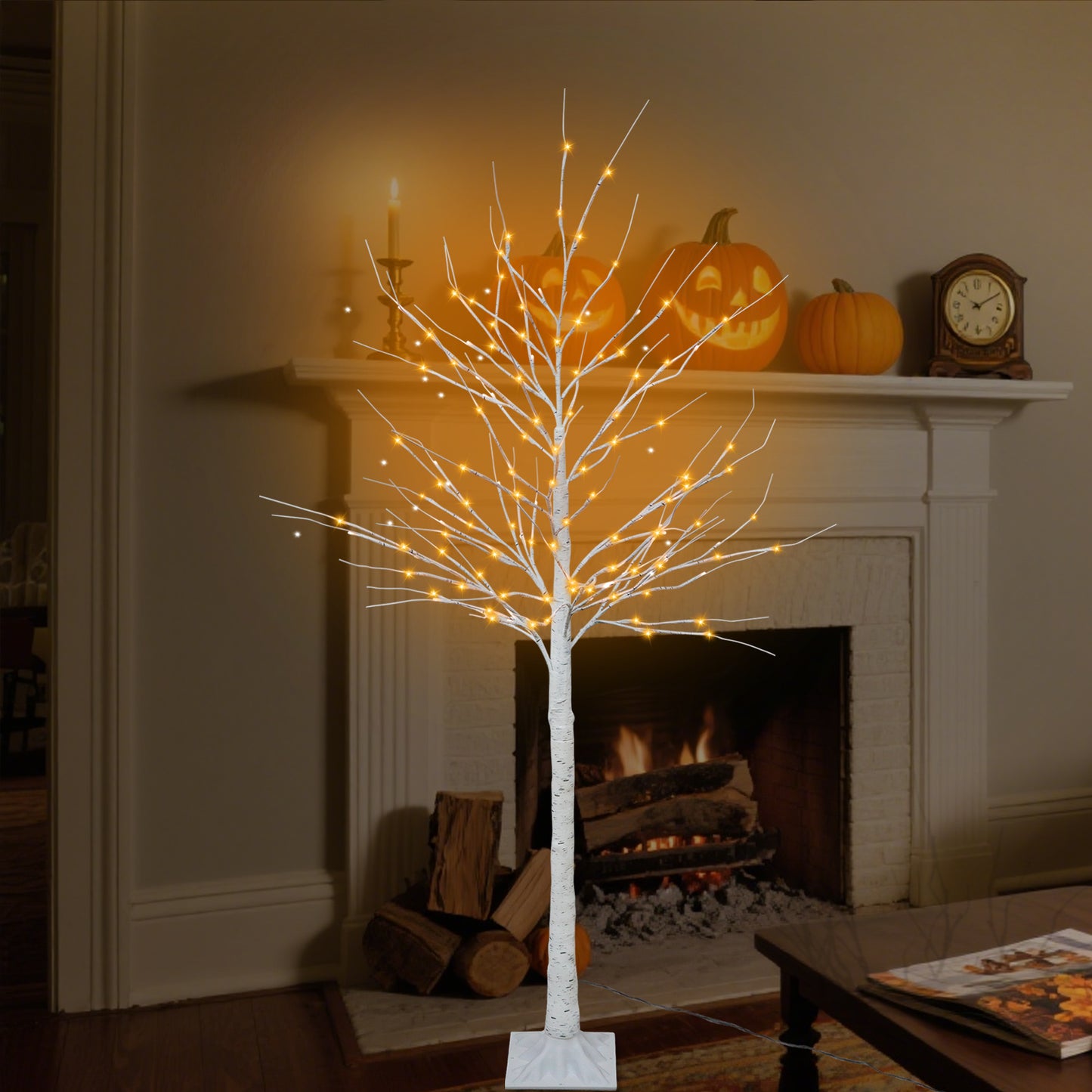 6 FT 128 LED Artificial Birch Tree Lights(Plug In)