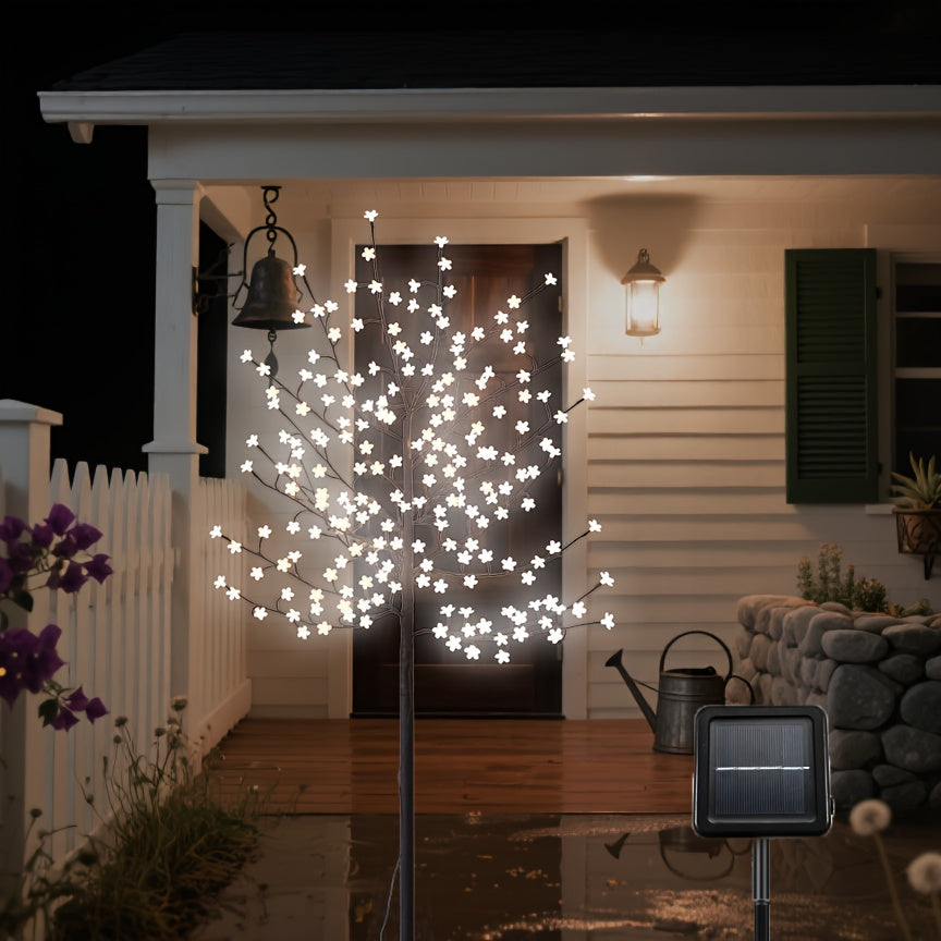 6 Ft 200 LED Cool White Cherry Blossom Artificial Tree Lights
