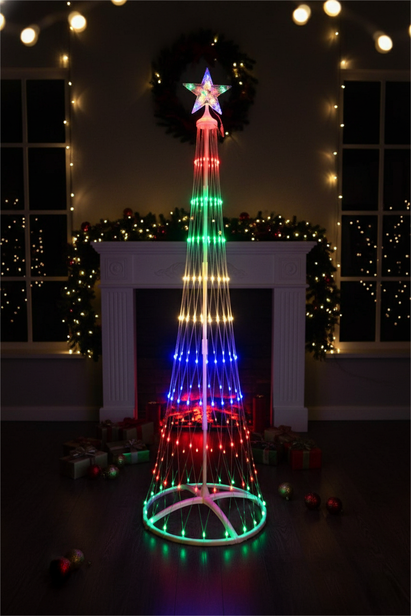 5ft Muti-Color Christmas Tree with Star Topper