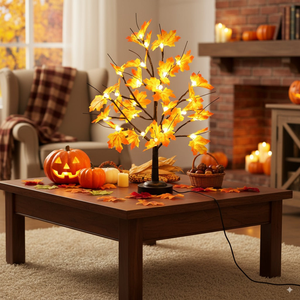 20" Lighted Fall Maple Tree for Tabletop