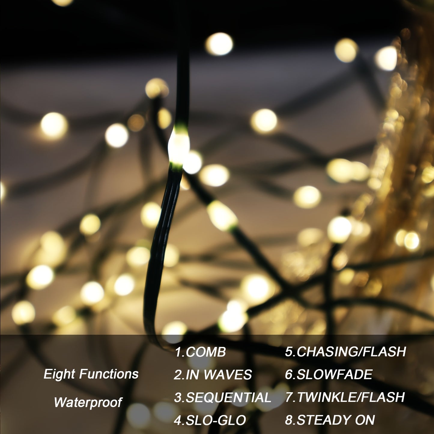 82FT 200 LED Green Wire String Lights