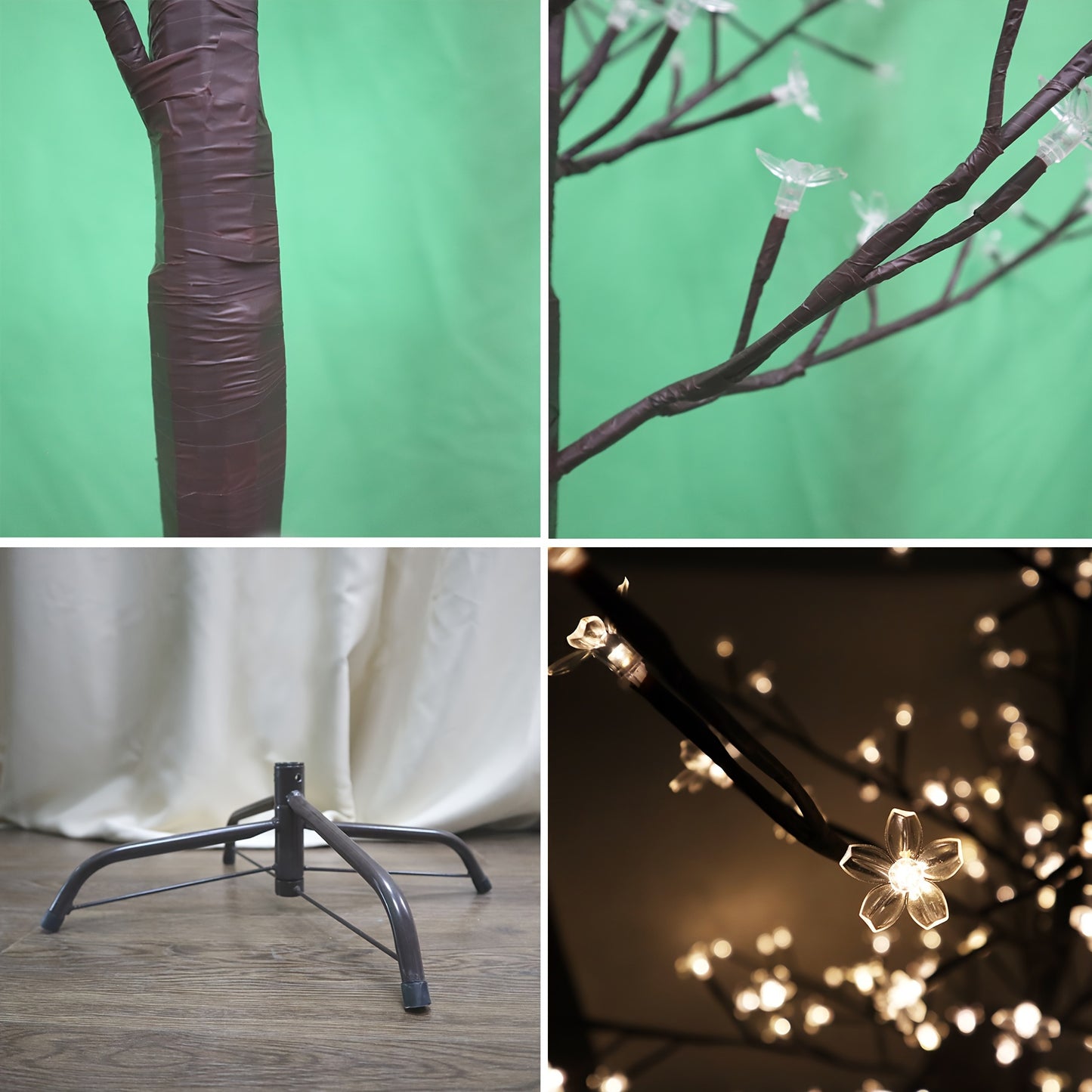 6 Ft 200 LED Purple Cherry Blossom Artificial Tree Lights