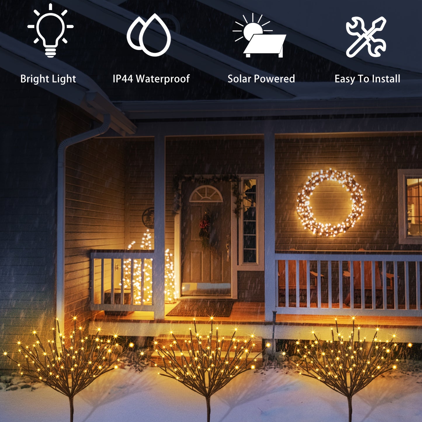 2 Ft Solar Brown Branch LED Tree Lights