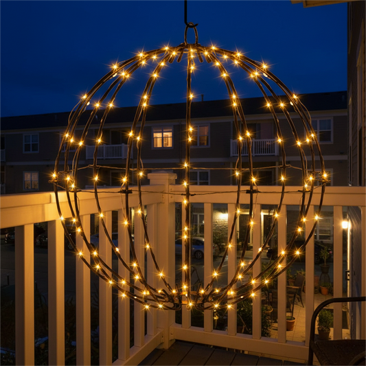 20" Black Christmas Ball Lights