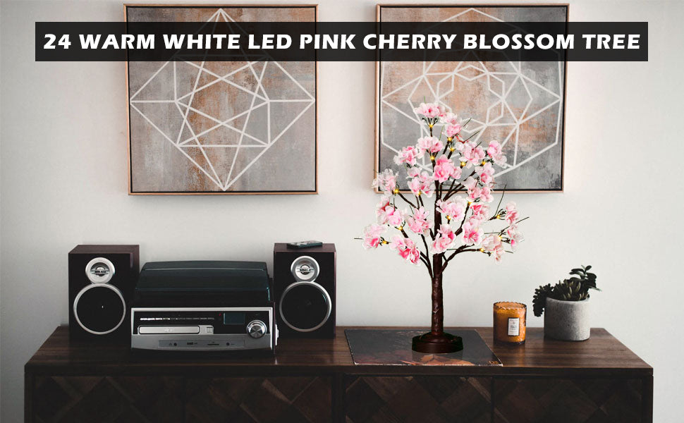 18" Pink Blossom Tree Light
