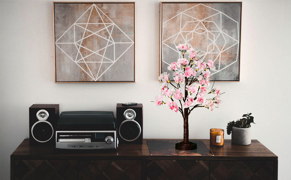 18" Pink Blossom Tree Light